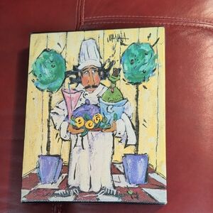 Vintage wrapped Canvas Painting by Joanna "Chef" New Nwt